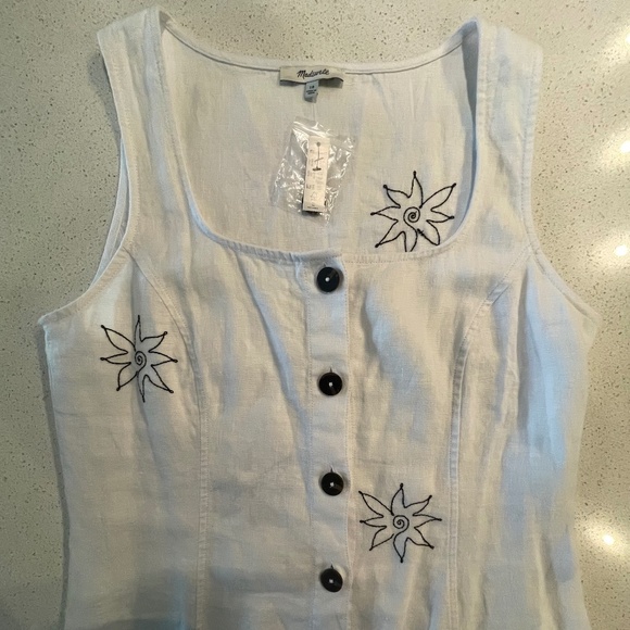 NWT Madewell Button-Front Midi Dress - Picture 6 of 8